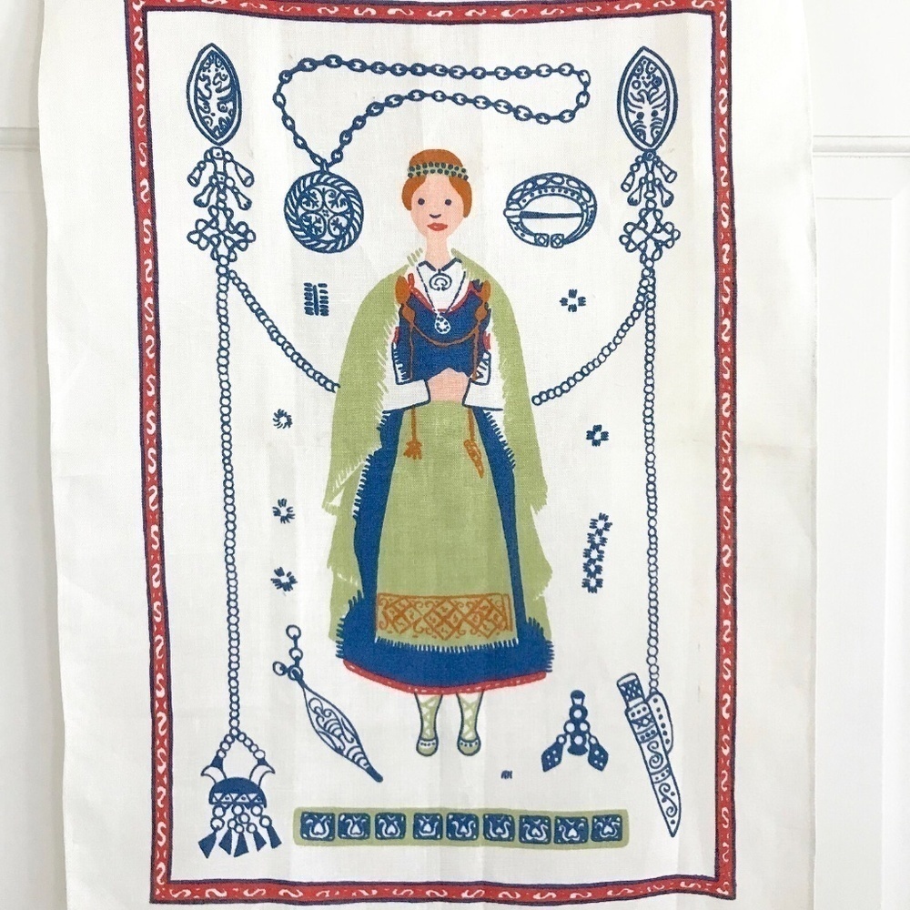 Vintage 1960s Eva Tammi Finnish Woman Wall Hanging Textile